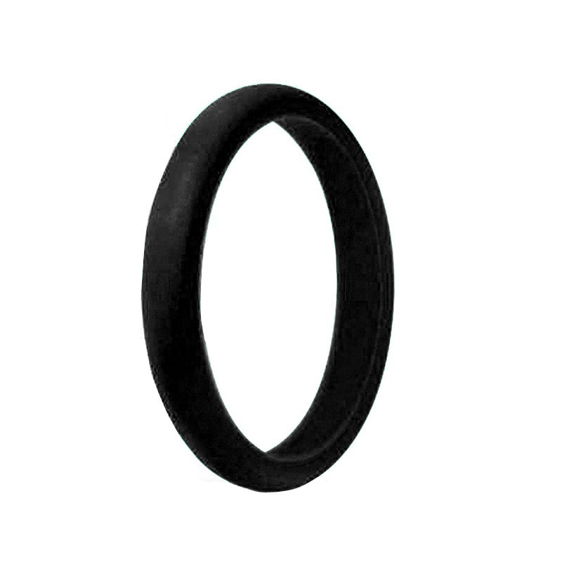 Women's Thin Black Silicone Rings And Wedding Bands