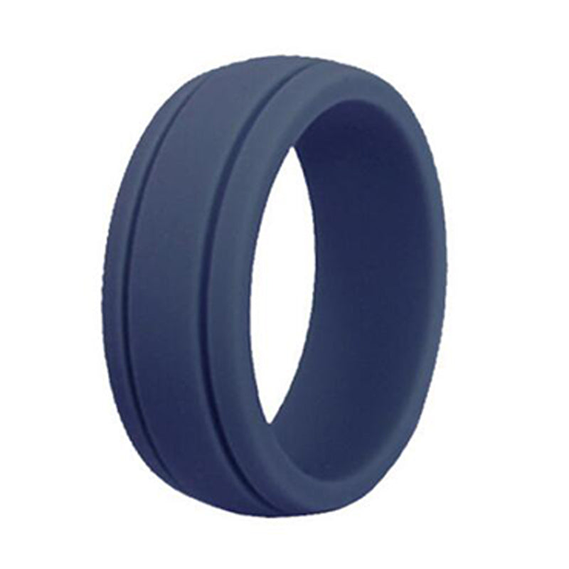 Blue Double Groove Silicone Rings