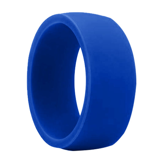 Flat Edge Blue Silicone Rings