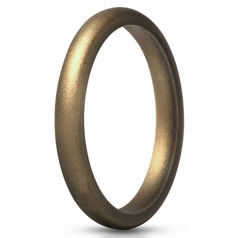 Women's Thin Bronze Silicone Rings And Wedding Bands