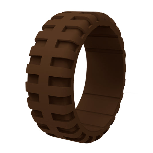 Brown Tire Silicone Wedding Rings For Men