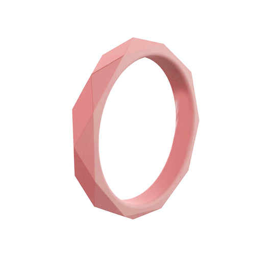 Stackable Rhombus Coral Unique Silicone Wedding Bands For Women