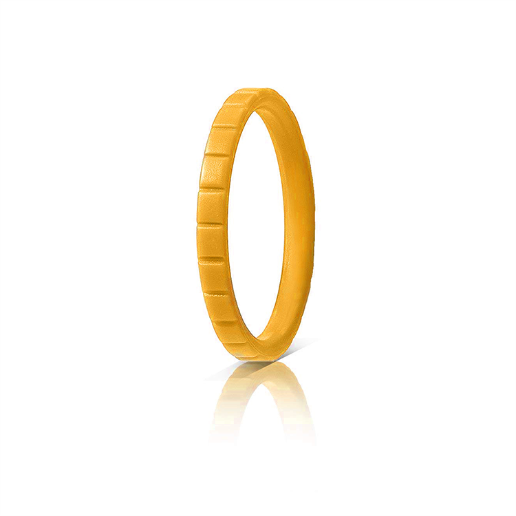 Cute Stackable Gold Step Silicone Rings For Women
