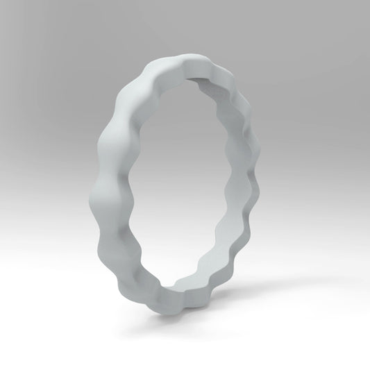 Best Stackable Gray Wavy Silicone Rings For Women