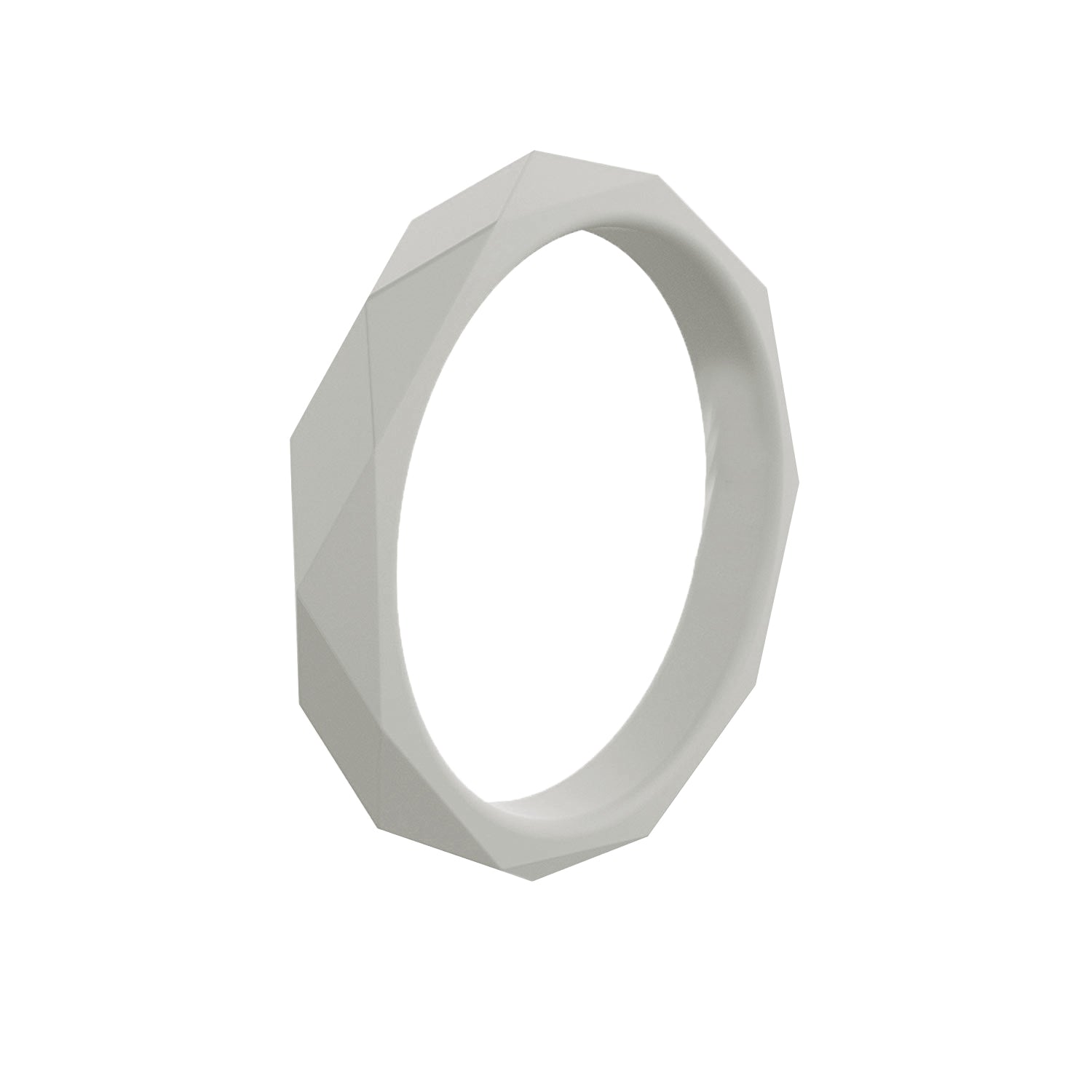 Stackable Rhombus Light Gray Unique Silicone Wedding Bands For Women