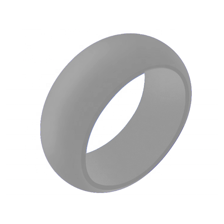 Classic Men's Light Gray Silicone Rings