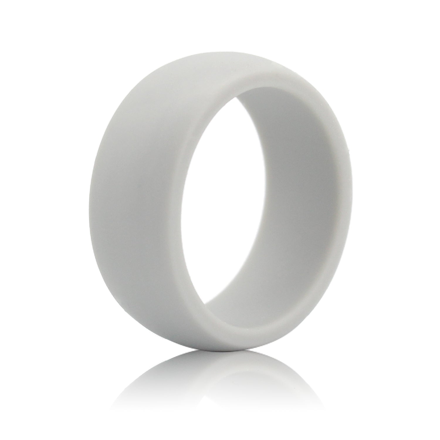 Arc Edge Light Gray Silicone Wedding Rings For Men