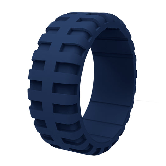 Navy Blue Tire Silicone Wedding Rings For Men