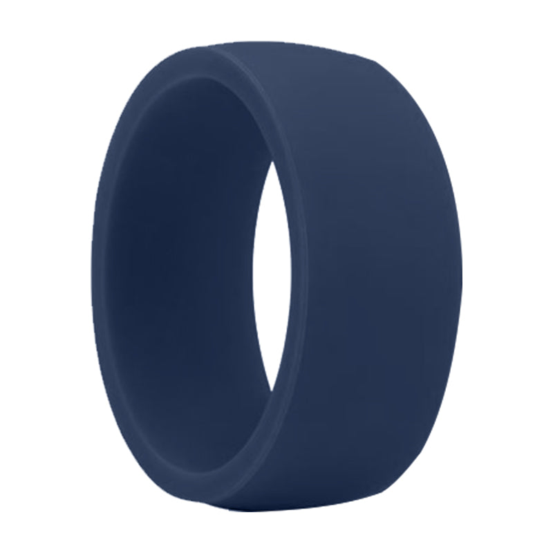 Flat Edge Navy Blue Silicone Rings