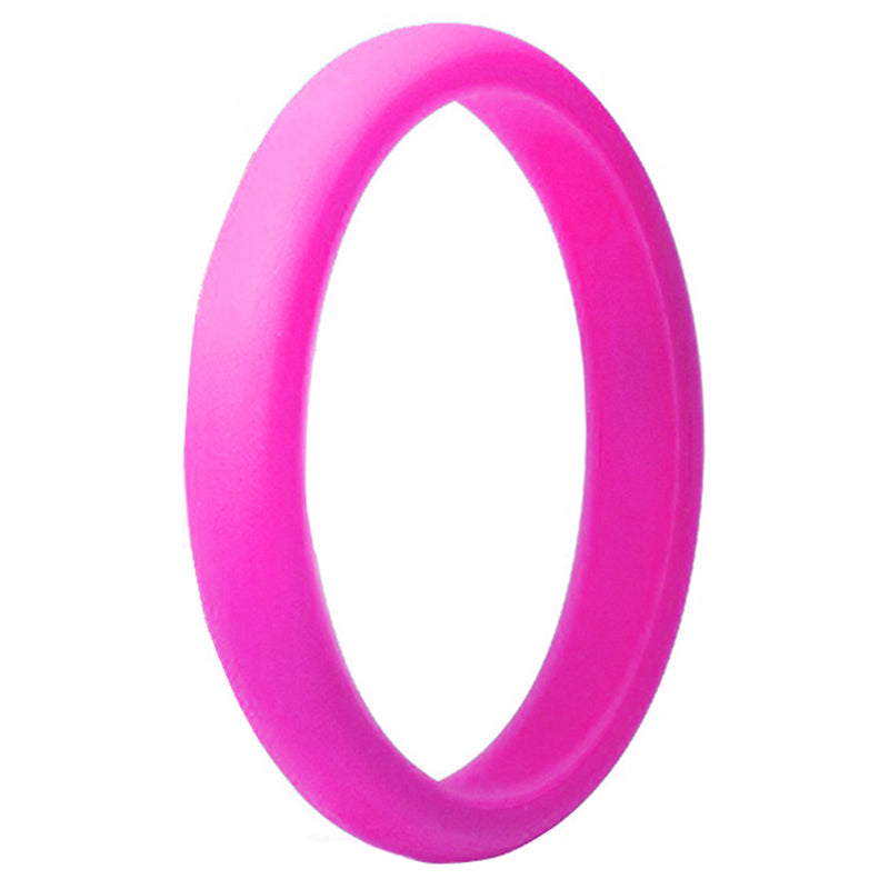 Women's Thin Pearl Fuchsia Silicone Rings And Wedding Bands
