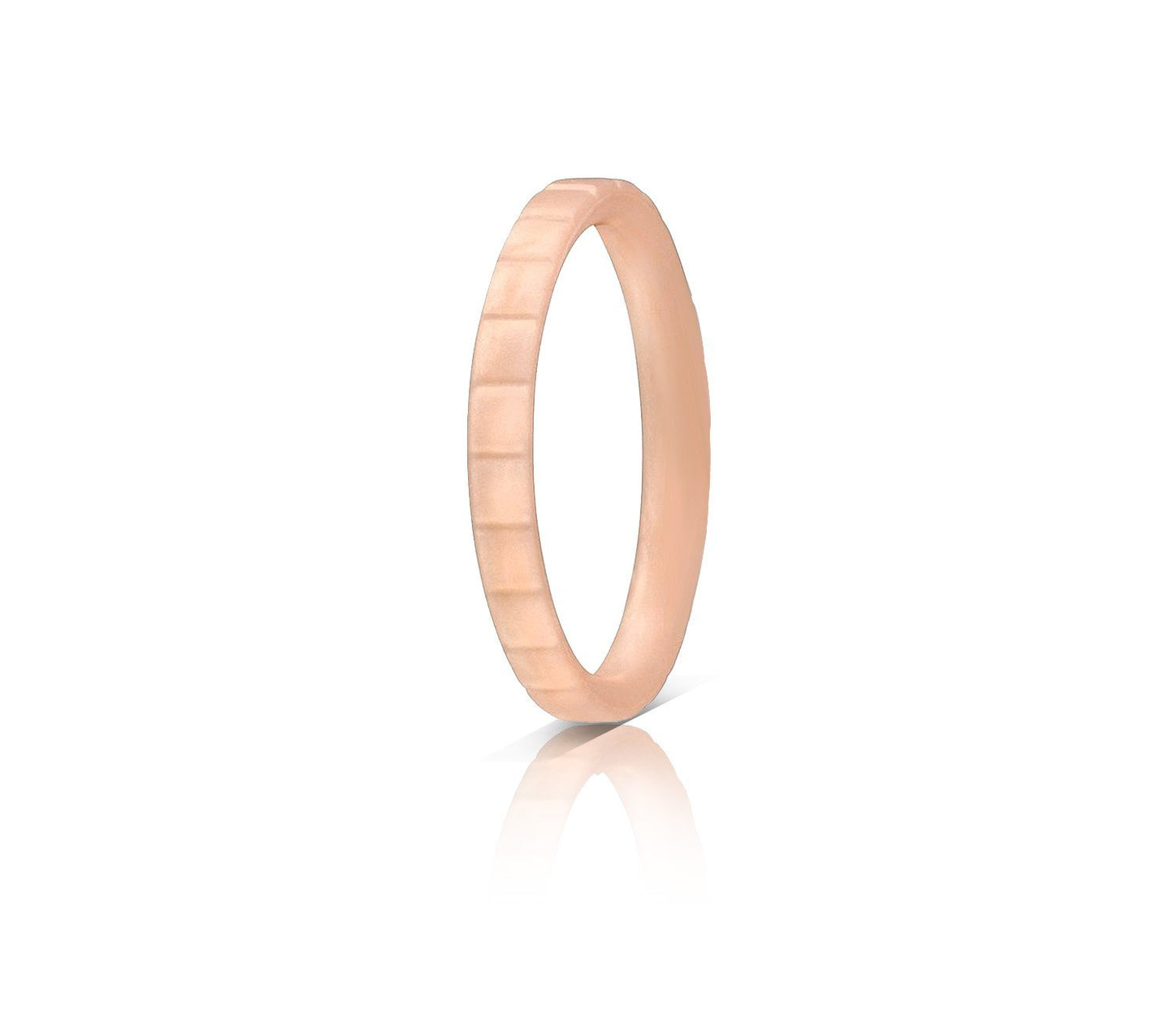 Cute Stackable Pearly Pink Step Silicone Rings For Women