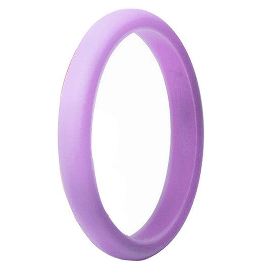 Women's Thin Purple Silicone Rings And Wedding Bands