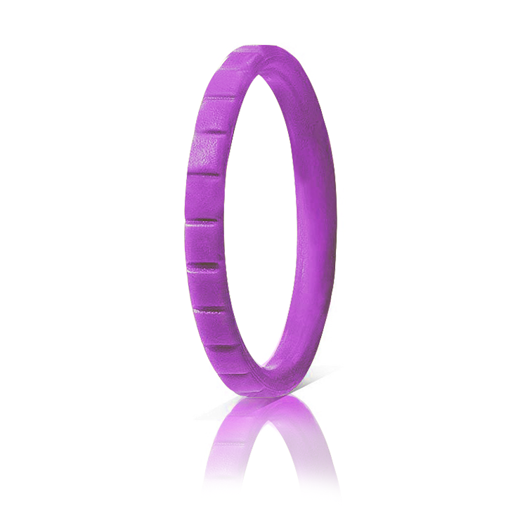 Cute Stackable Purple Step Silicone Rings For Women