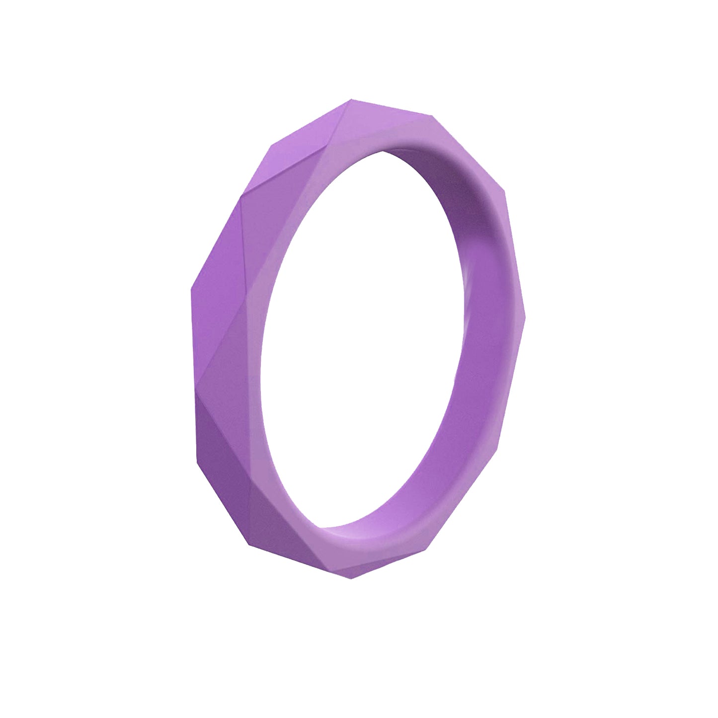 Stackable Rhombus Purple Unique Silicone Wedding Bands For Women