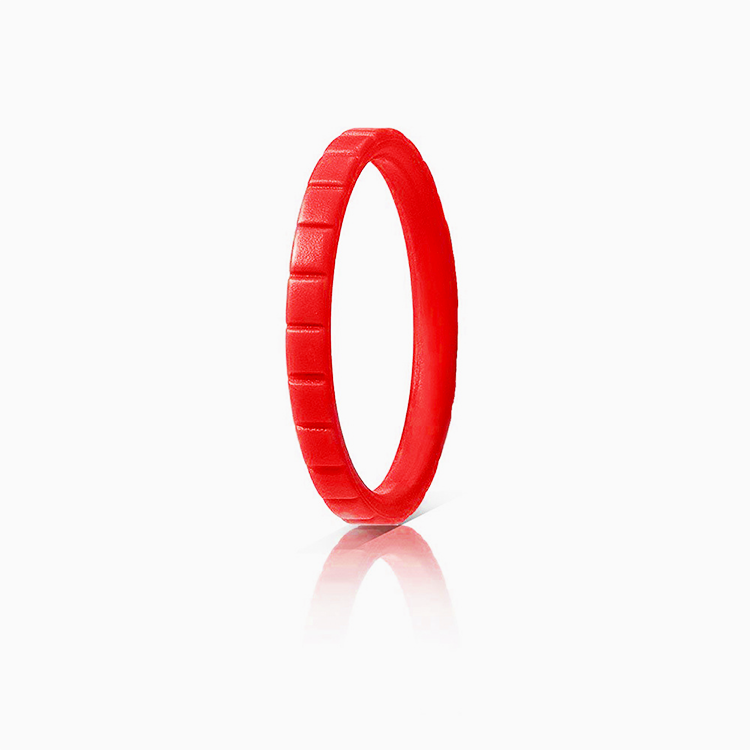Cute Stackable Red Step Silicone Rings For Women