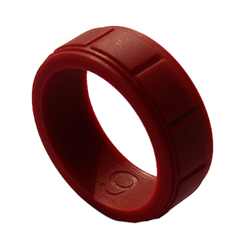 Square Pattern Red Rubber Rings For Men