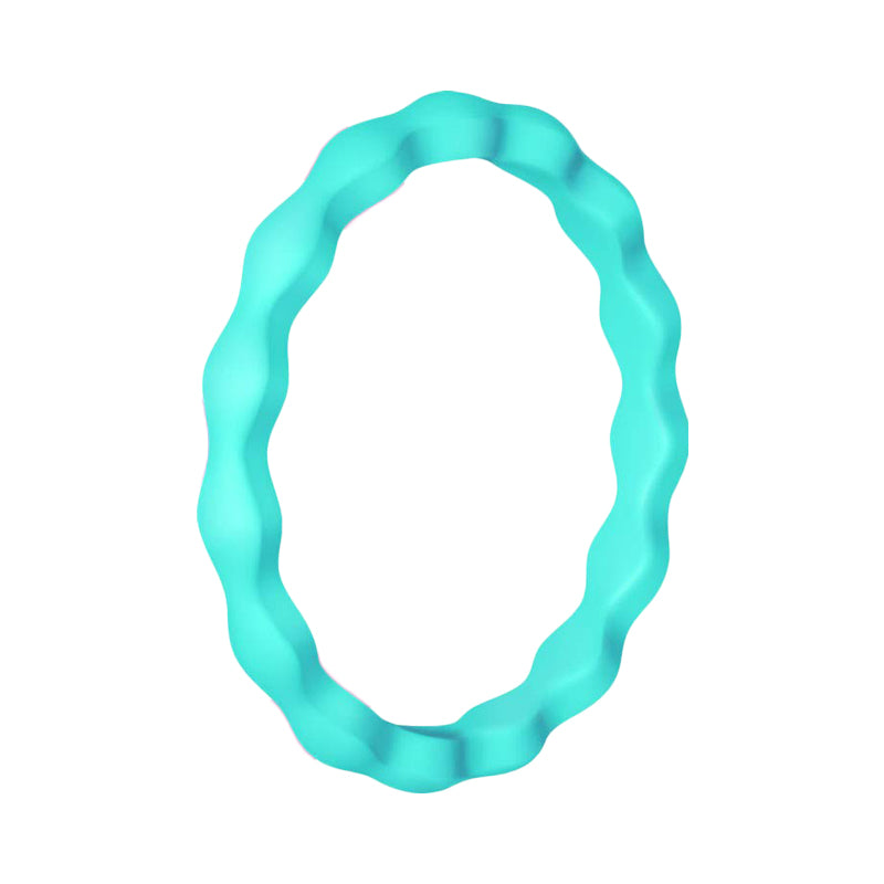 Best Stackable Turquoise Wavy Silicone Rings For Women