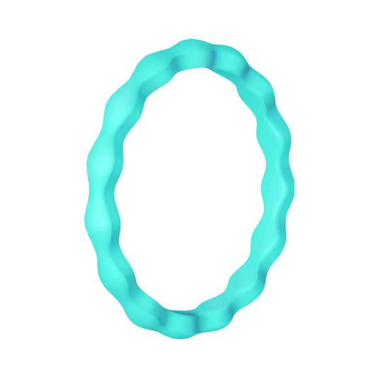 Best Stackable Turquoise Wavy Silicone Rings For Women