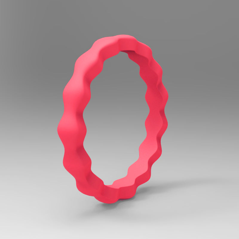 Best Stackable Watermelon Wavy Silicone Rings For Women