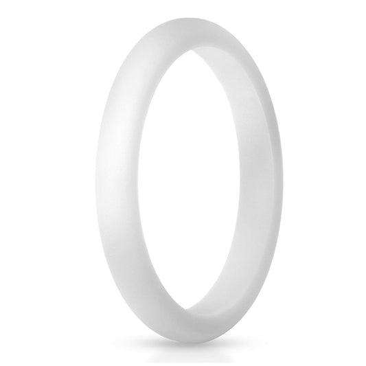 Women's Thin White Silicone Rings And Wedding Bands