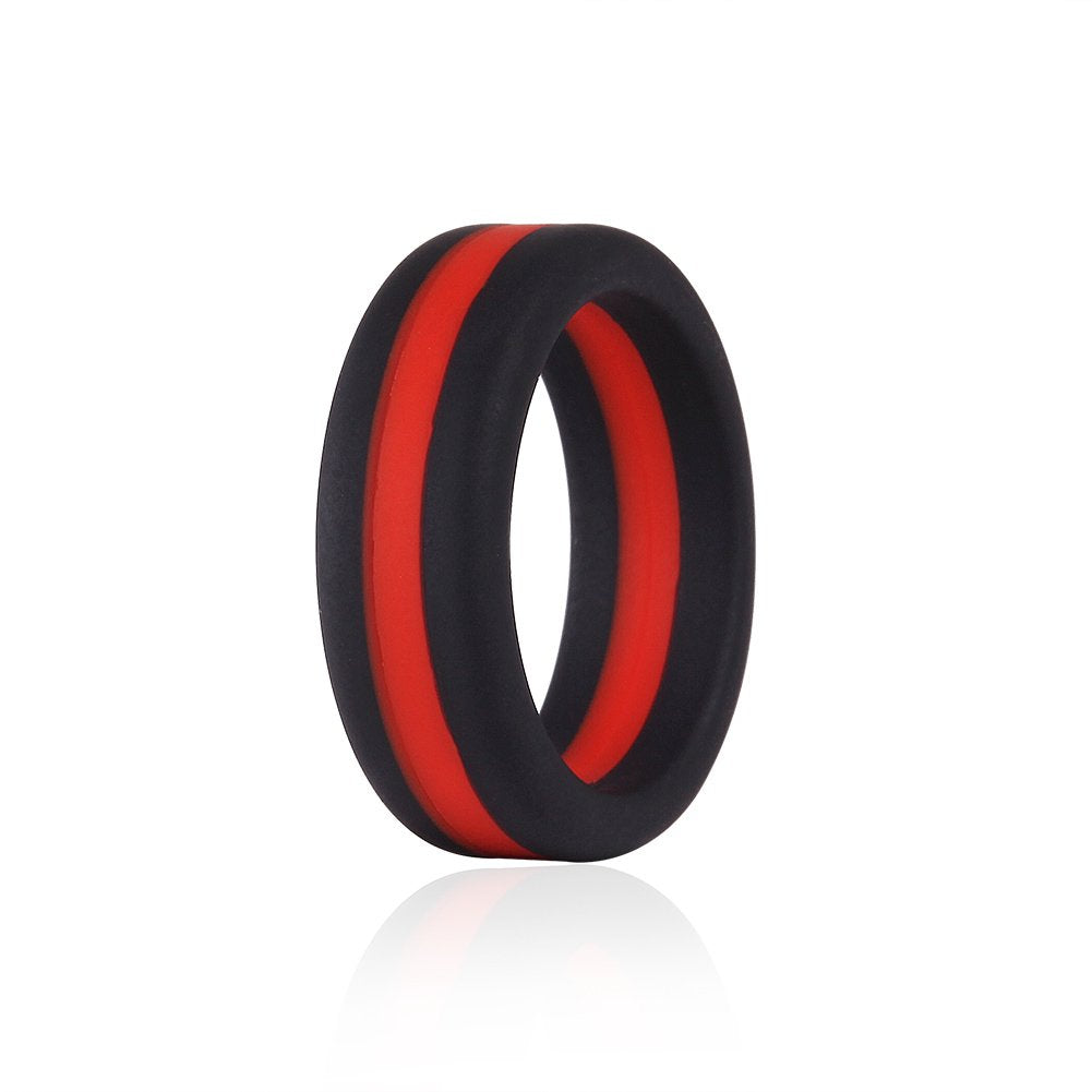 Firefighter Thin Red Line Silicone Rings