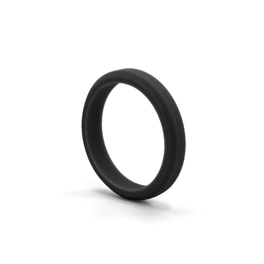 Black Bevel Silicone Rubber Rings For Women