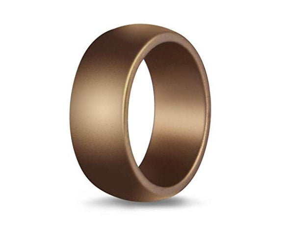 Arc Edge Bronze Silicone Wedding Rings For Men