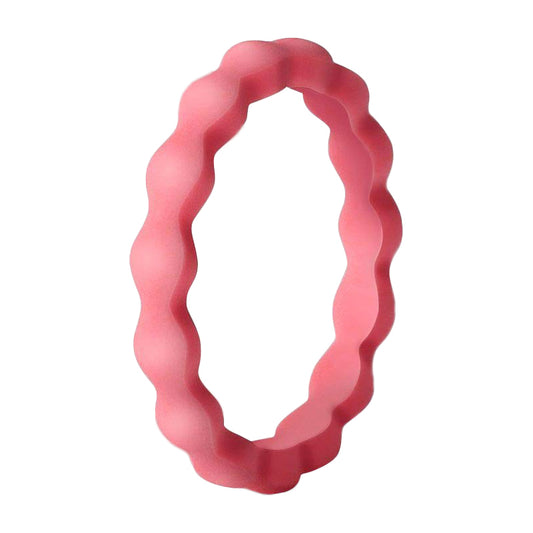 Best Stackable Coral Wavy Silicone Rings For Women