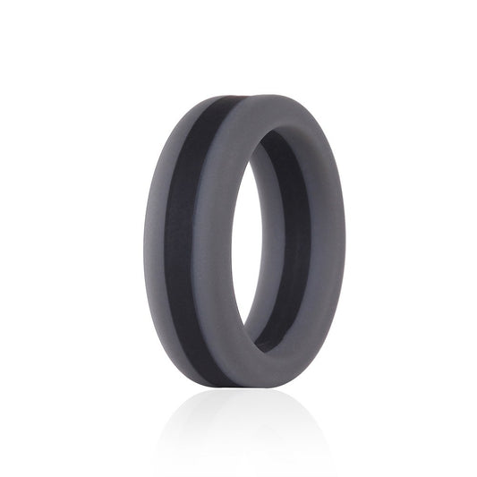 Gray With Black Stripe Silicone Rings