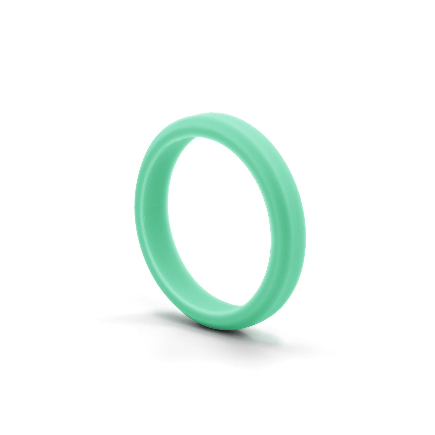 Mint Green Bevel Silicone Rubber Rings For Women