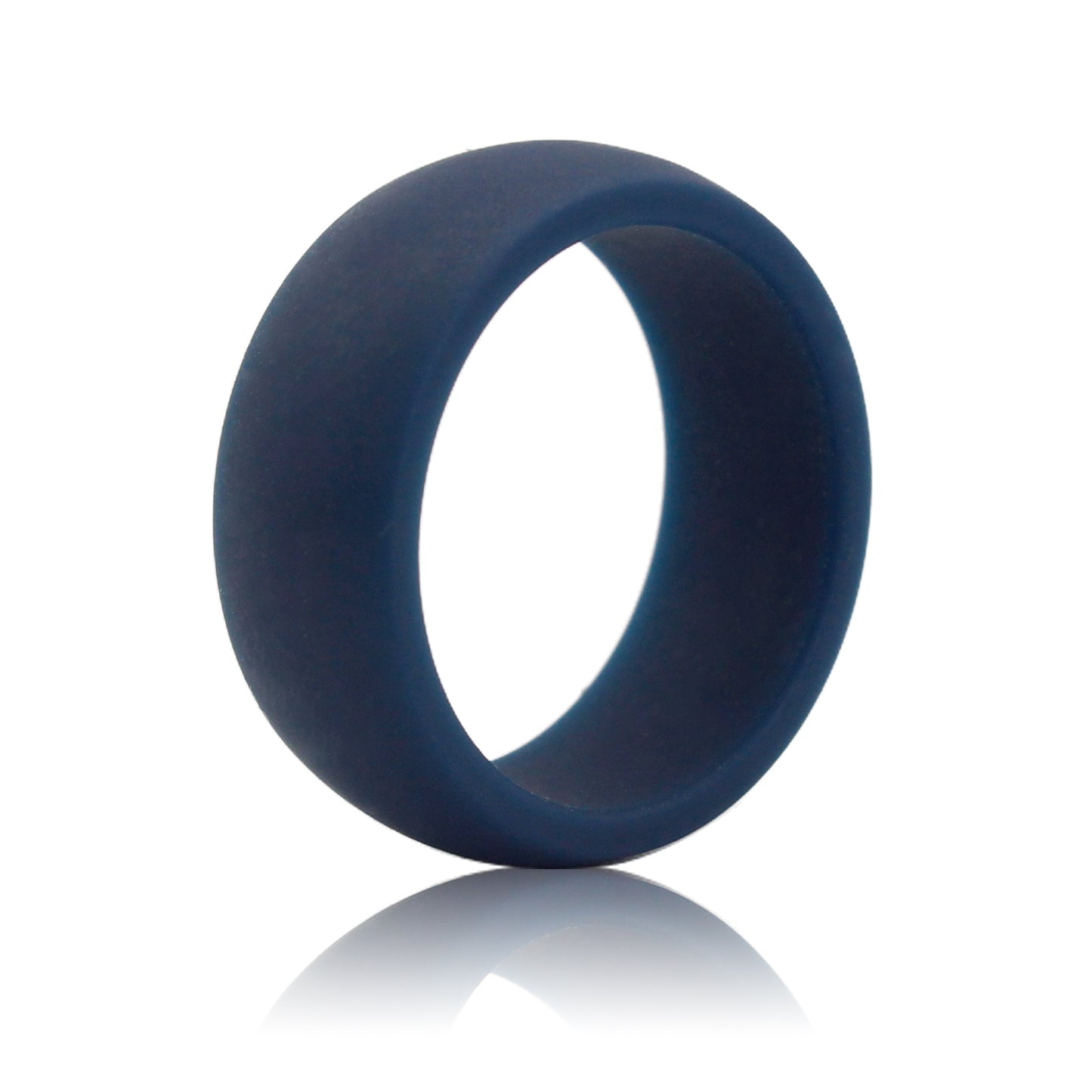 Arc Edge Navy Blue Silicone Wedding Rings For Men