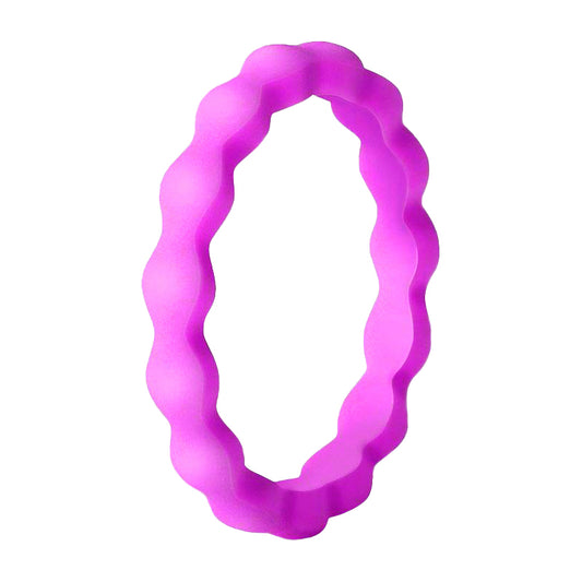 Best Stackable Pearly Purple Wavy Silicone Rings For Women