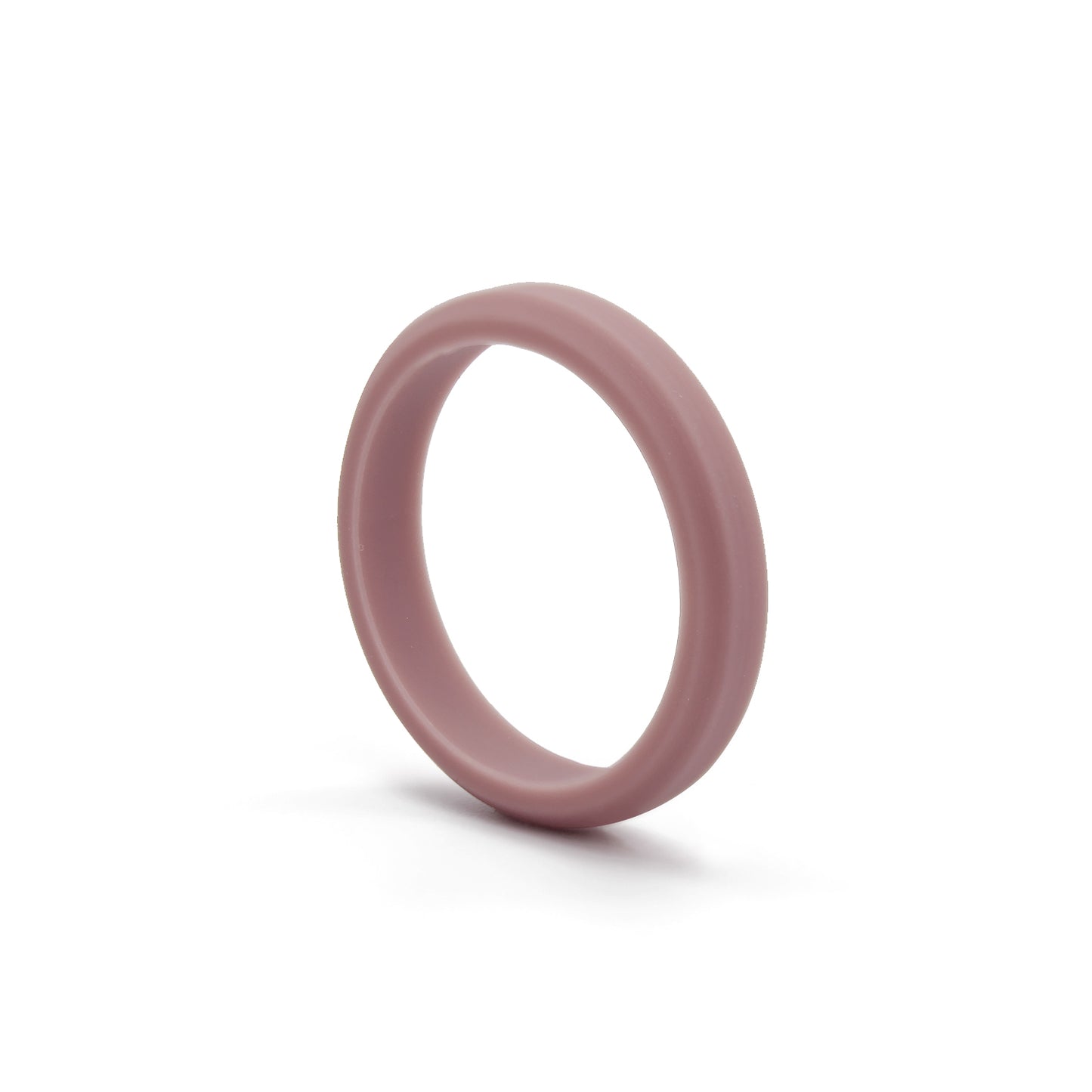 Rose Pink Bevel Silicone Rubber Rings For Women