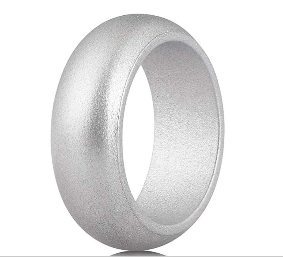 Classic Men's Silver Silicone Rings