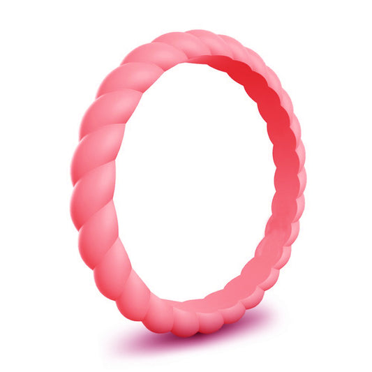 Watermelon Stylish Stackable Women's Braided Silicone Rings And Wedding Bands