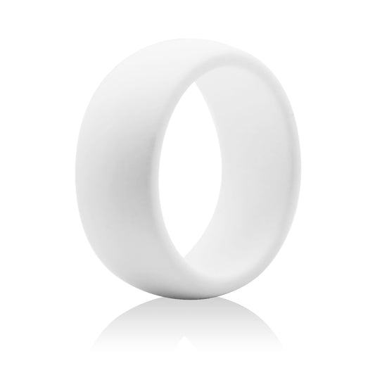 Arc Edge White Silicone Wedding Rings For Men