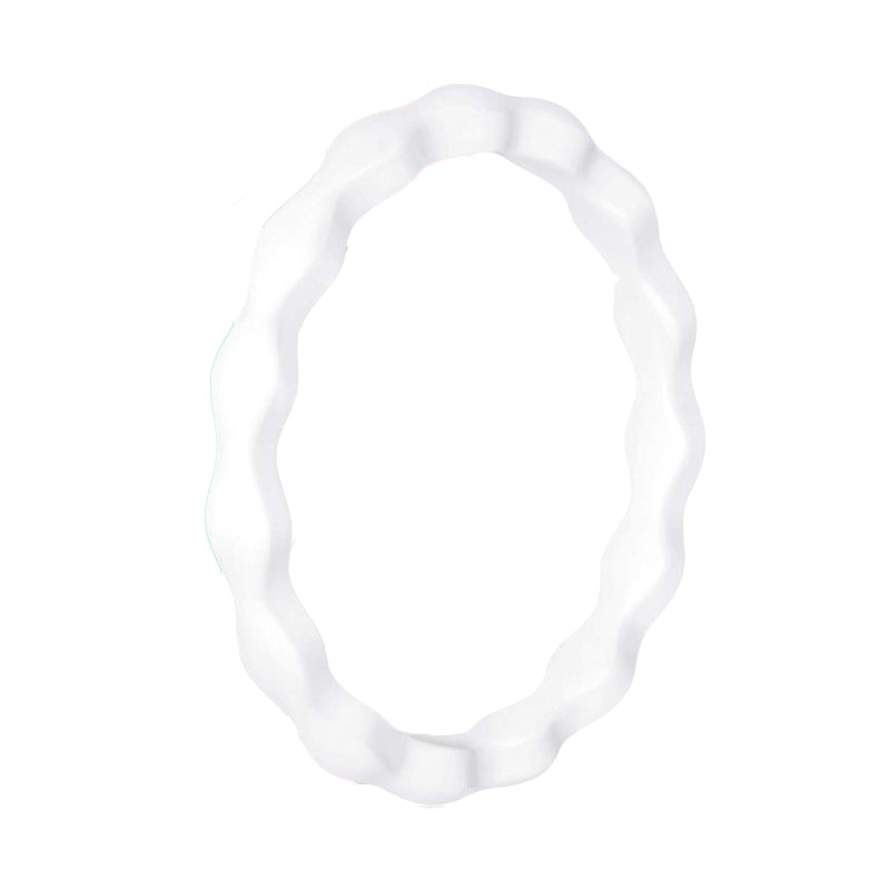 Best Stackable White Wavy Silicone Rings For Women